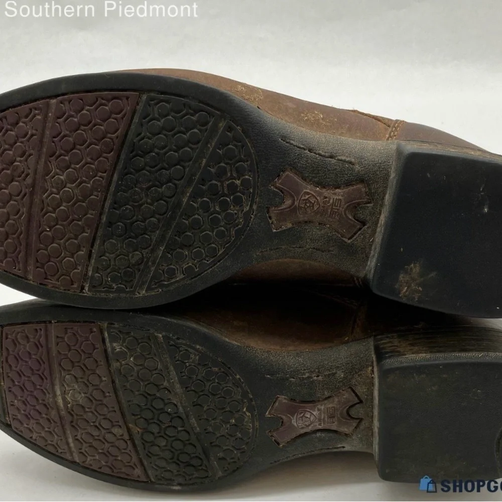 Ariat Rustic Brown Leather Combat Boots - Picture 2 of 6